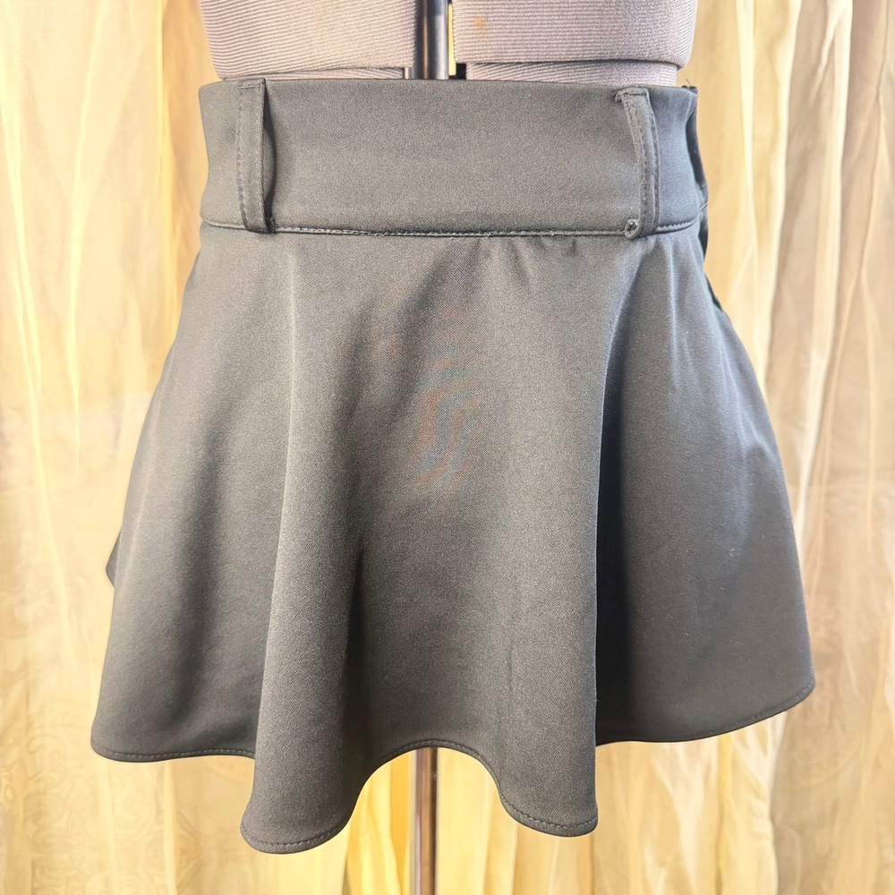 Charades Black High Waisted Skater Mini Skirt First Sample Size S Made in USA